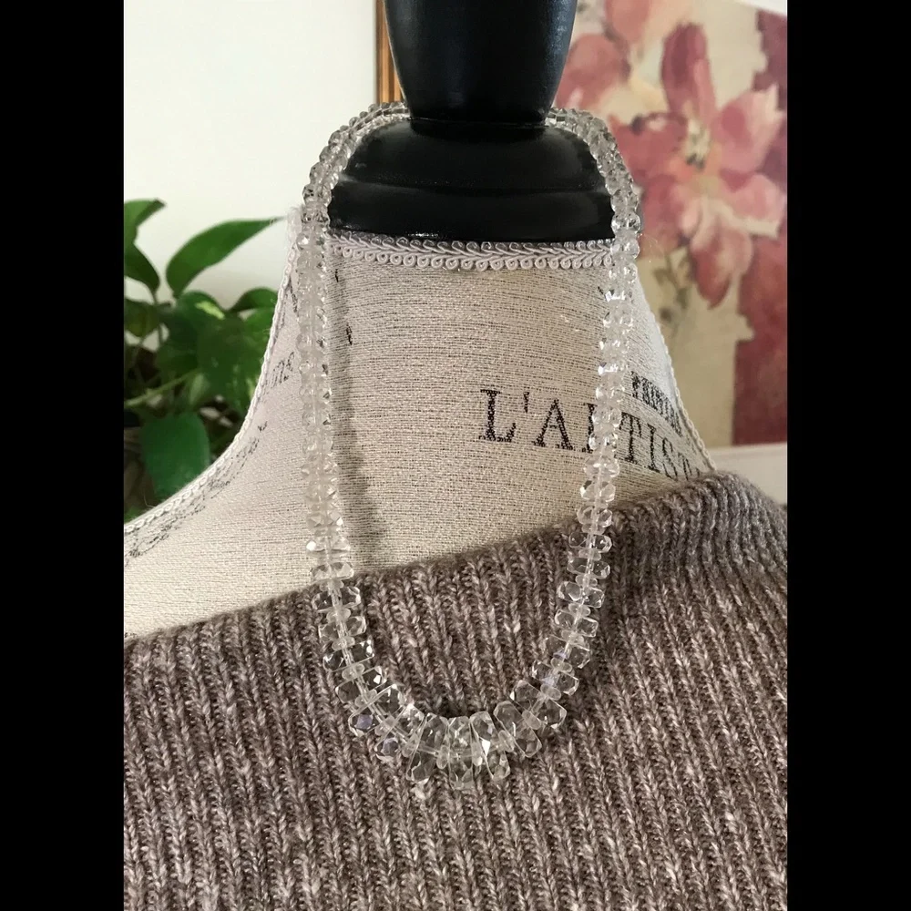 Suite of Four Antique Vintage Rock Crystal Varied Layering Necklaces